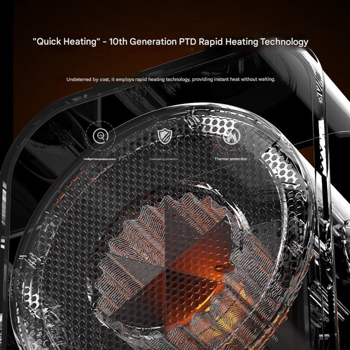 Electric Heater - Portable Electric Heater - Table Heater - Small Household Heater - Portable Fast Heating Electric Heater for the Office - 2 Temperature Settings - Black