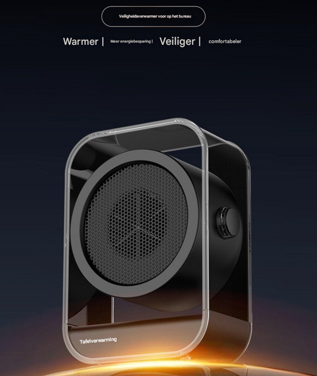 Electric Heater - Portable Electric Heater - Table Heater - Small Household Heater - Portable Fast Heating Electric Heater for the Office - 2 Temperature Settings - Black