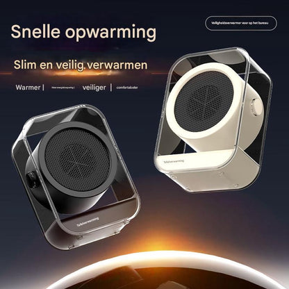 Electric Heater - Portable Electric Heater - Table Heater - Small Household Heater - Portable Fast Heating Electric Heater for the Office - 2 Temperature Settings - Black