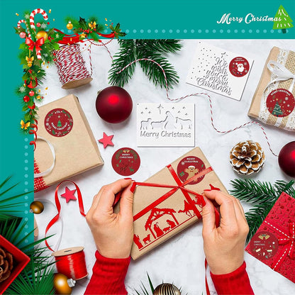 Stickers - Christmas Stickers - Cartoon Stickers - 2 Rolls - Approximately 500 stickers per roll - The best choice for decorating Christmas gifts