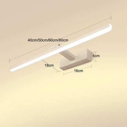 Wall light LED for mirror, adjustable wall light 40-50 cm for bathroom, wardrobe and toilet