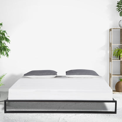 Milano Decor Florence Metal Bed Frame Mattress Base Platform Modern Black - Queen - Black