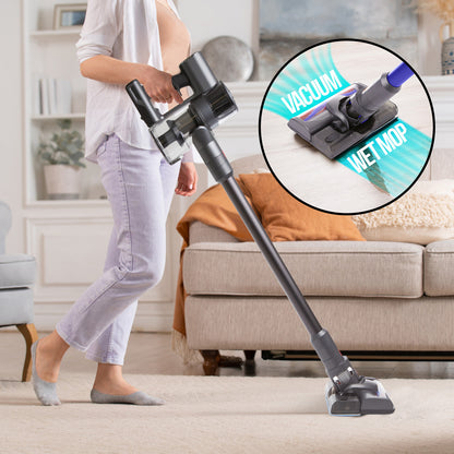 MyGenie H20 PRO Wet Mop 2-IN-1 Cordless Stick Vacuum Cleaner Handheld Recharge - Grey