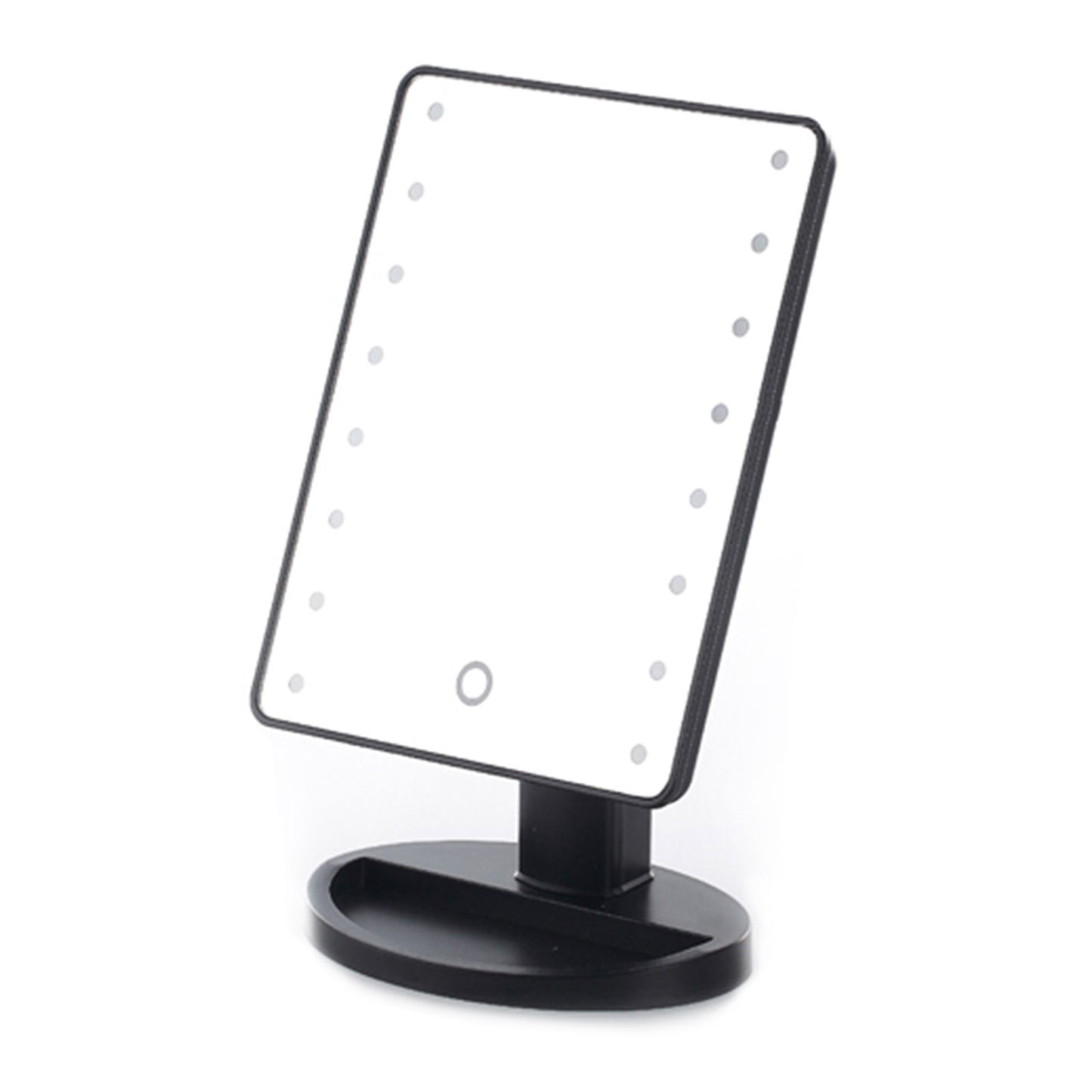 Touch Screen Tabletop Mirror With 16 LED Lights Makeup Cosmetic Vanity Black