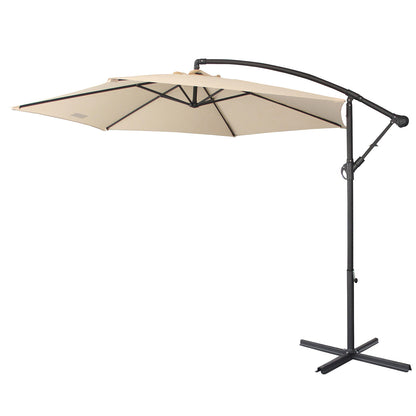 Milano 3M Outdoor Umbrella Cantilever With Protective Cover Patio Garden Shade - Beige