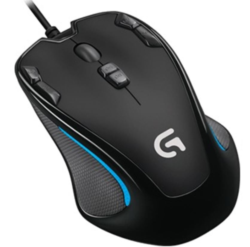 Logitech G300s Optical Ambidextrous USB Gaming Mouse  2500DPI 9 Programmable Buttons Onboard Memory 1ms Response Rate On-The-Fly DPI SwitchingLS