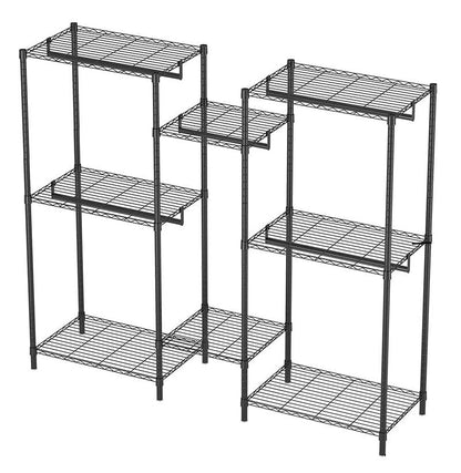CARLA HOME Heavy Duty Clothing Garment Rack Organizer with Hanging Rods & Storage Shelves for Clothes, Shoes & Wardrobe