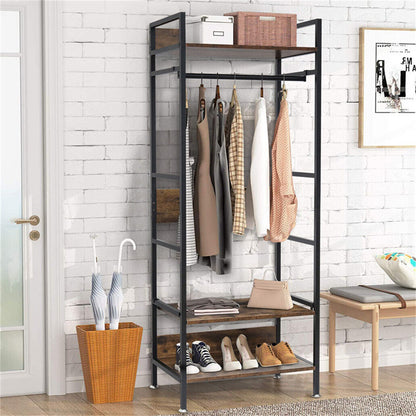 Metal Garment Rack Coat Stand MDF & Iron Organizer