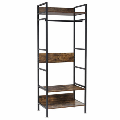 Metal Garment Rack Coat Stand MDF & Iron Organizer