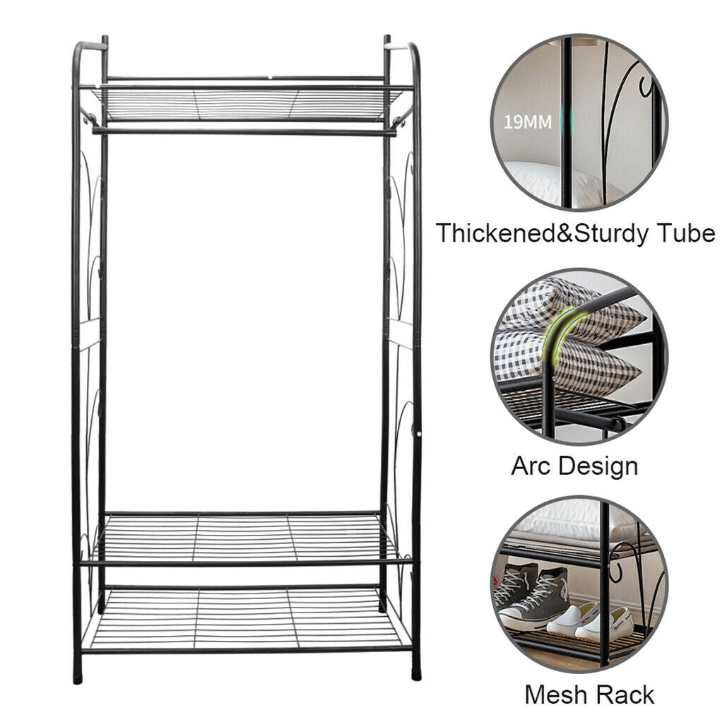 Extra Large Iron Clothes Rack Garment Hanging Stand
