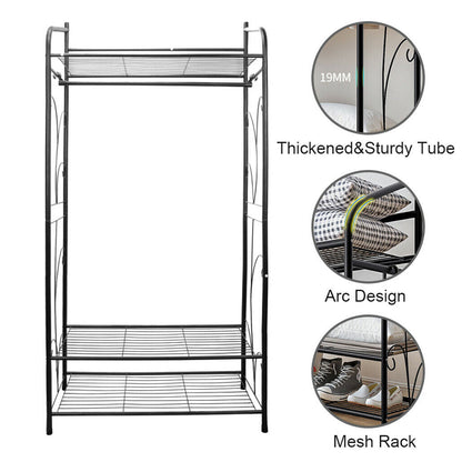 Extra Large Iron Clothes Rack Garment Hanging Stand