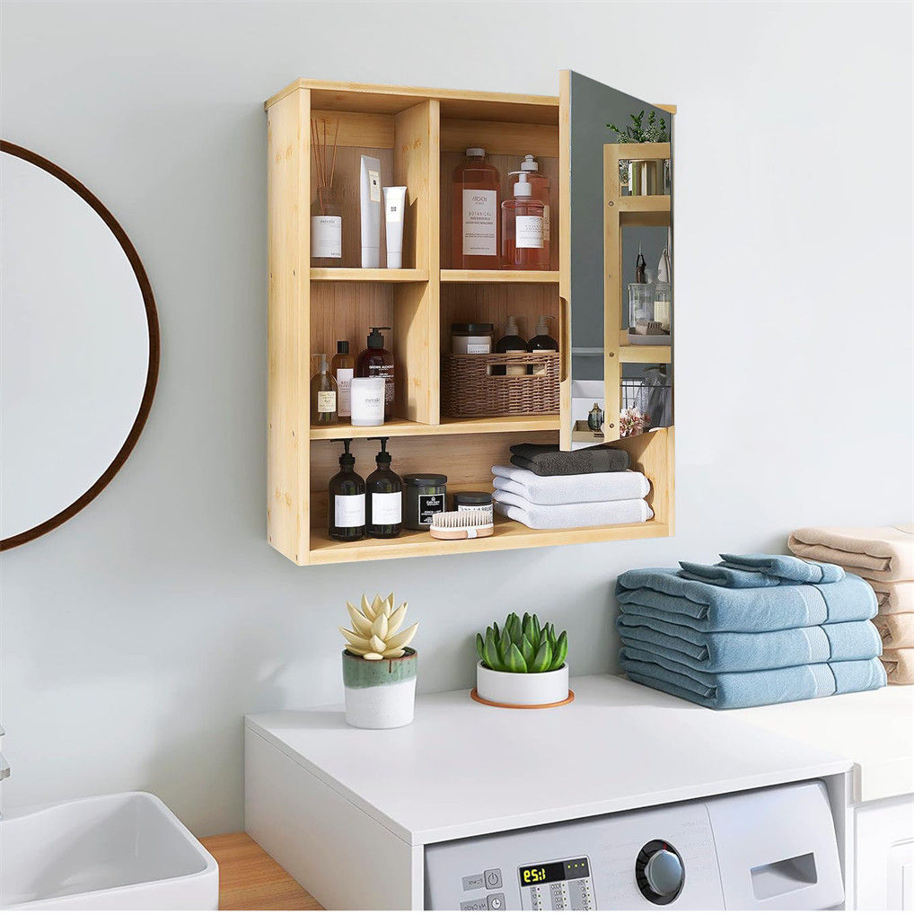 Wall Cabinet Bathroom Mirror Storage Medicine 55.5cm