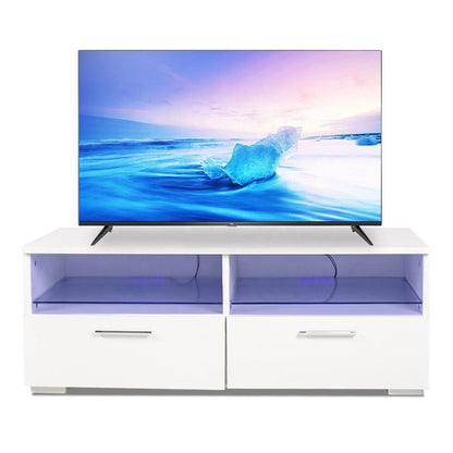 White TV Cabinet with LED lights with RGB remote control