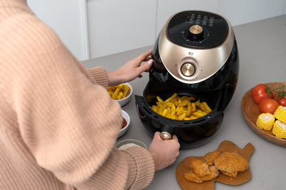 3.5L Air Fryer Cooking Oven (Black/Gold) with Timer