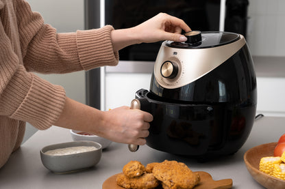 3.5L Air Fryer Cooking Oven (Black/Gold) with Timer