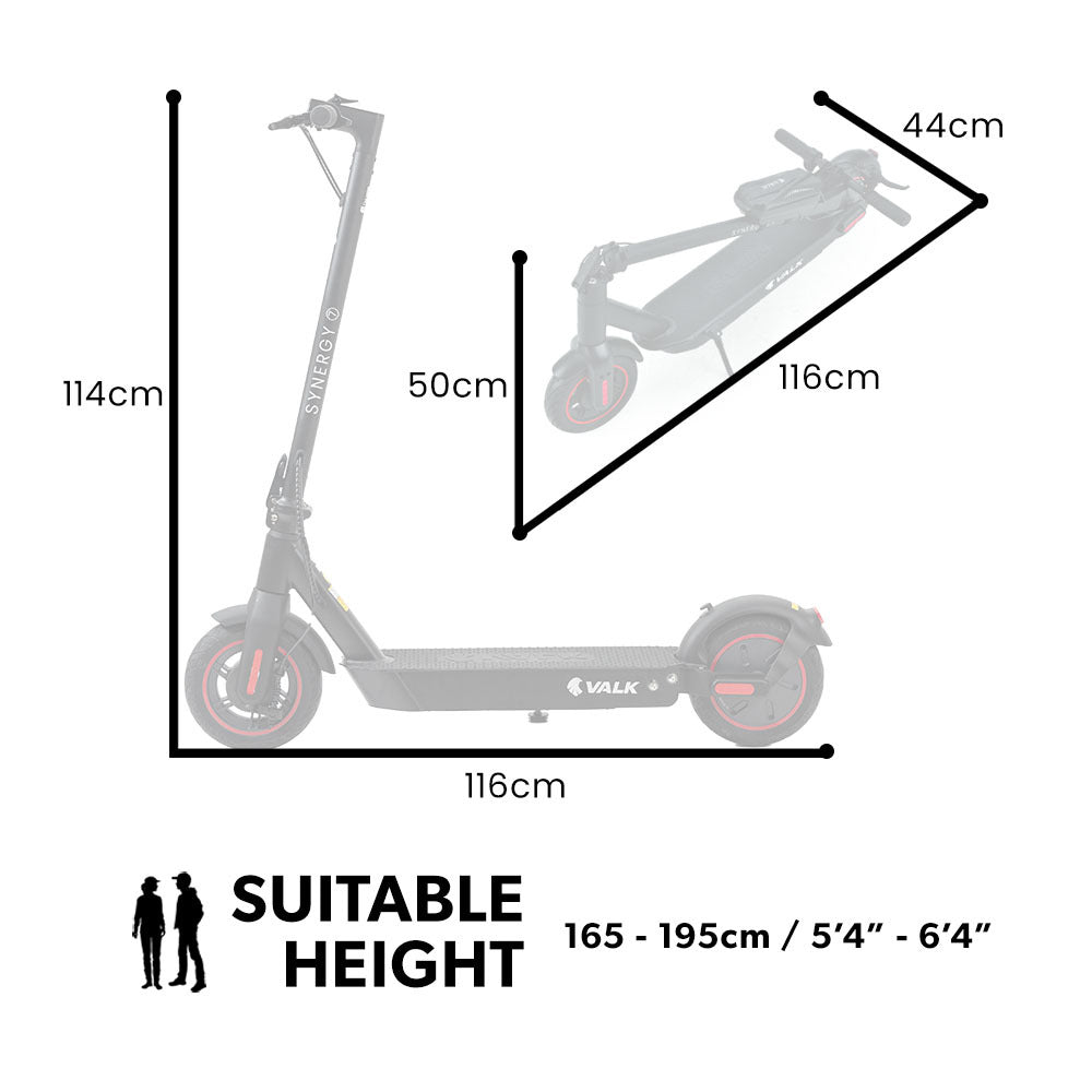 VALK Synergy 7 MkII 500W Electric Scooter 37V 15Ah Battery Foldable E-Scooter Adult Ride On