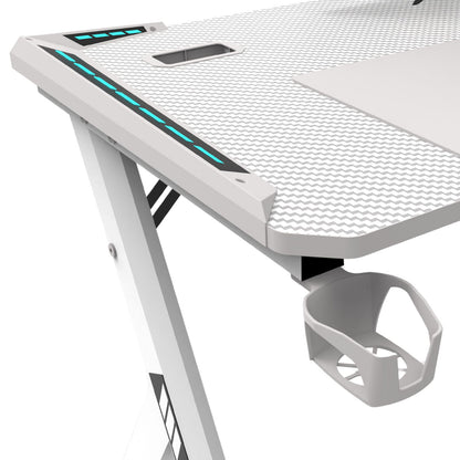 EKKIO RGB Gaming Desk Y Shape White 140cm