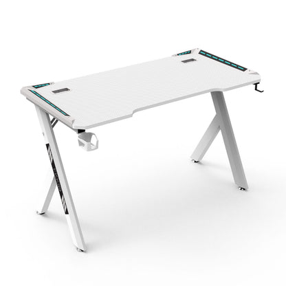 EKKIO RGB Gaming Desk Y Shape White 140cm