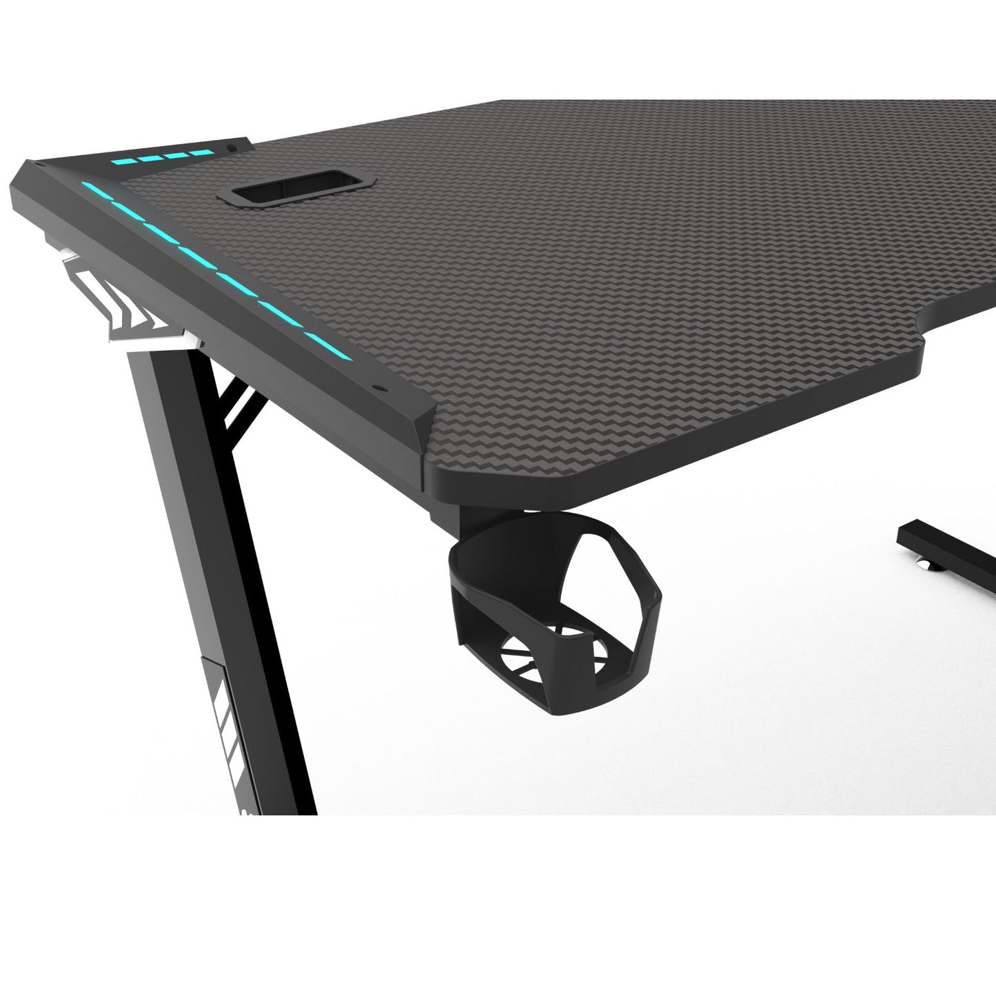 EKKIO RGB Gaming Desk Z Shape Black 140cm