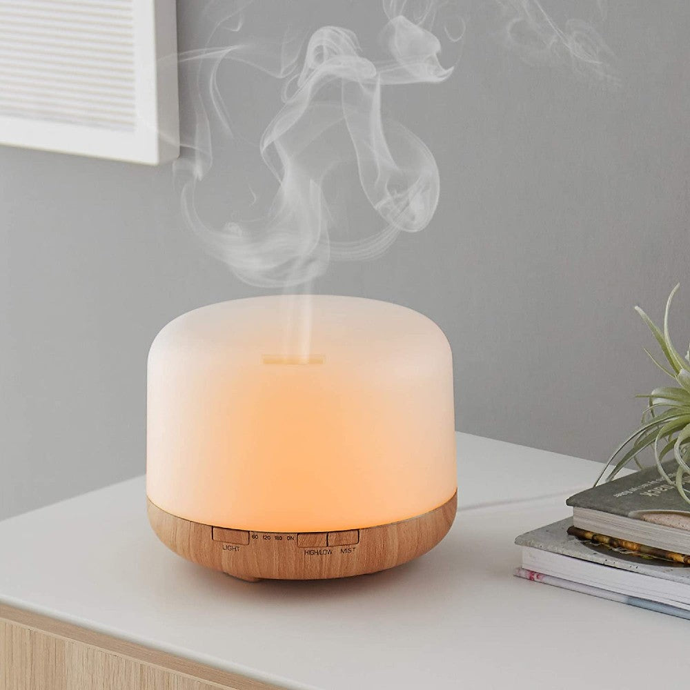 GOMINIMO 5 in1 LED Aromatherapy Essential Oil Diffuser 500ml (Wood Base)