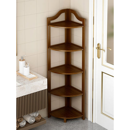 GOMINIMO Bamboo Corner Shelf 5 Tier