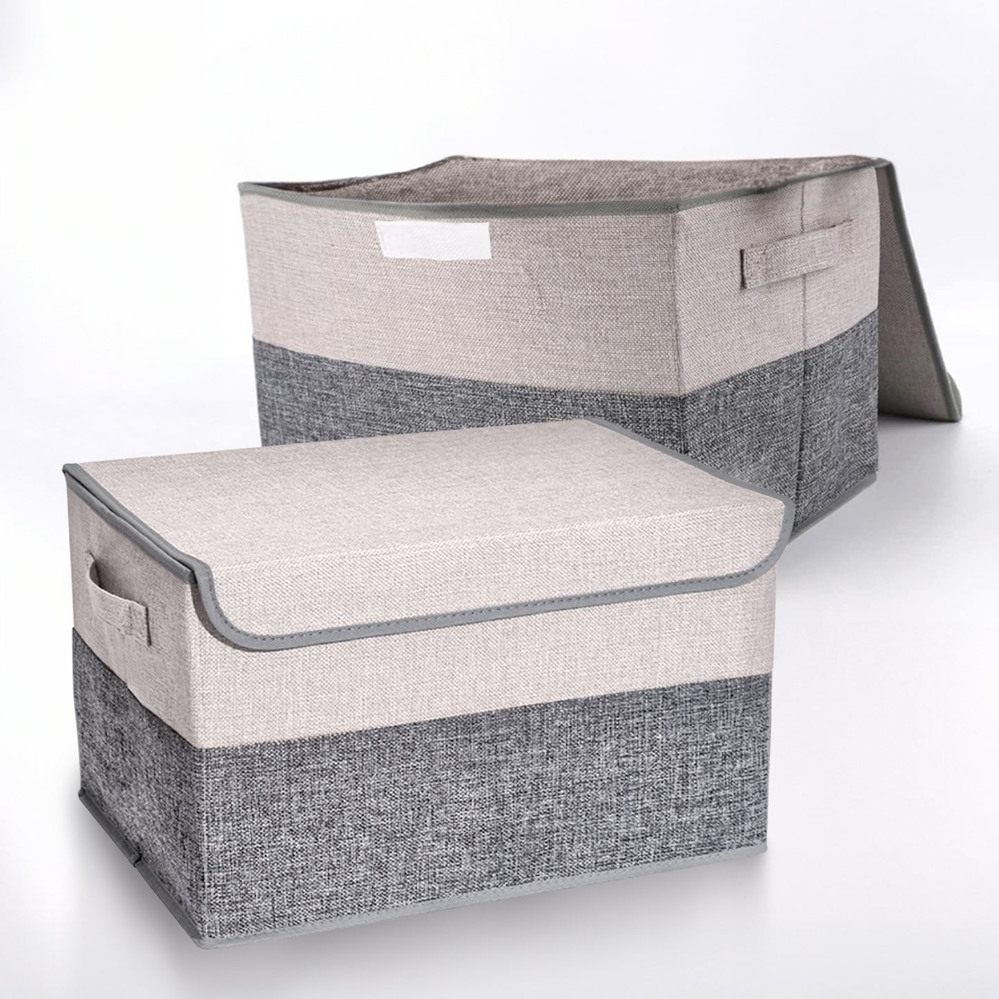 GOMINIMO 2 Pack 29L Foldable Storage Organizers (Gray + Beige)