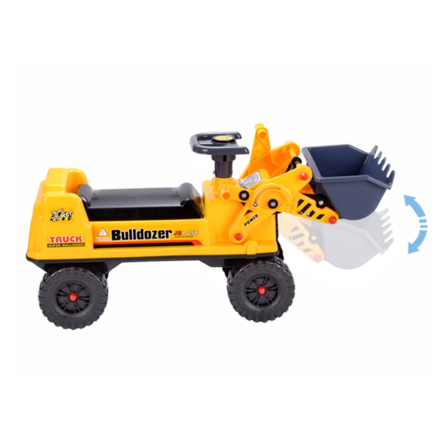 GOMINIMO Kids Ride On Bulldozer Digger Tractor Excavator Toy Car with Helmet