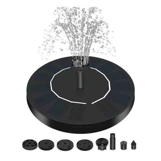 Noveden 1.5W Solar Fountain Water Pump for Bird Bath (Black)