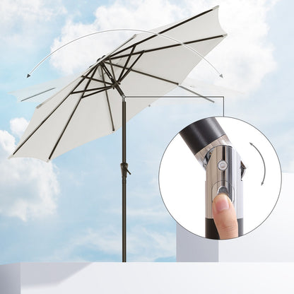 SONGMICS 2.7m Patio Outdoor Table Umbrella White