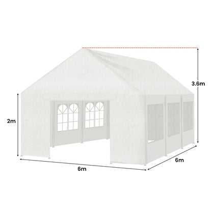 Wallaroo 6x6m Outdoor Event Marquee Gazebo Party Wedding Tent - White