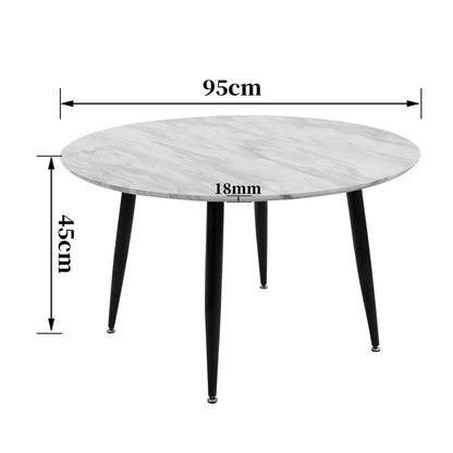 Minimalist Marble Effect Round Coffee Table