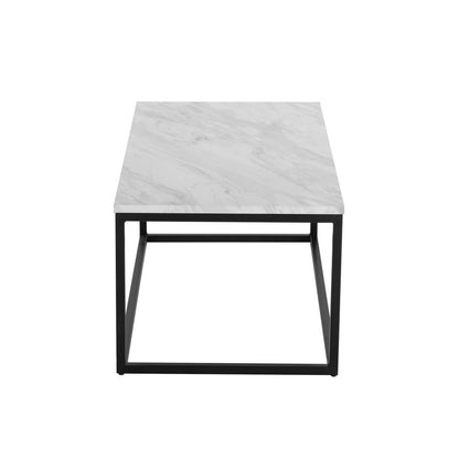 Industrial Style Marble Effect Rectangular Coffee Table