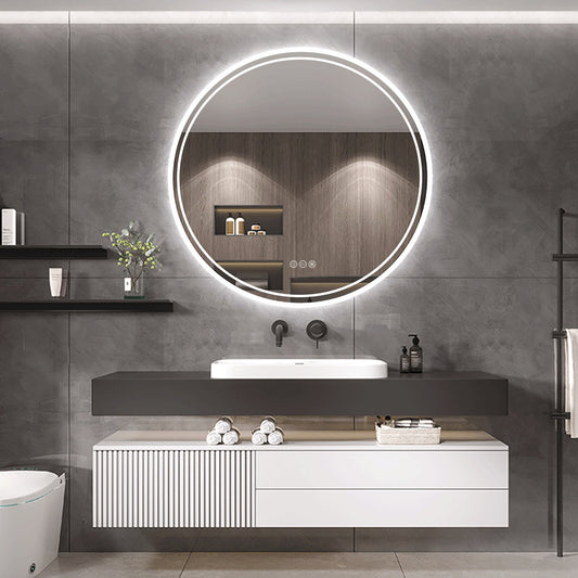 Interior Ave - LED Round Frameless Salon /  Bathroom Wall Mirror - 60cm