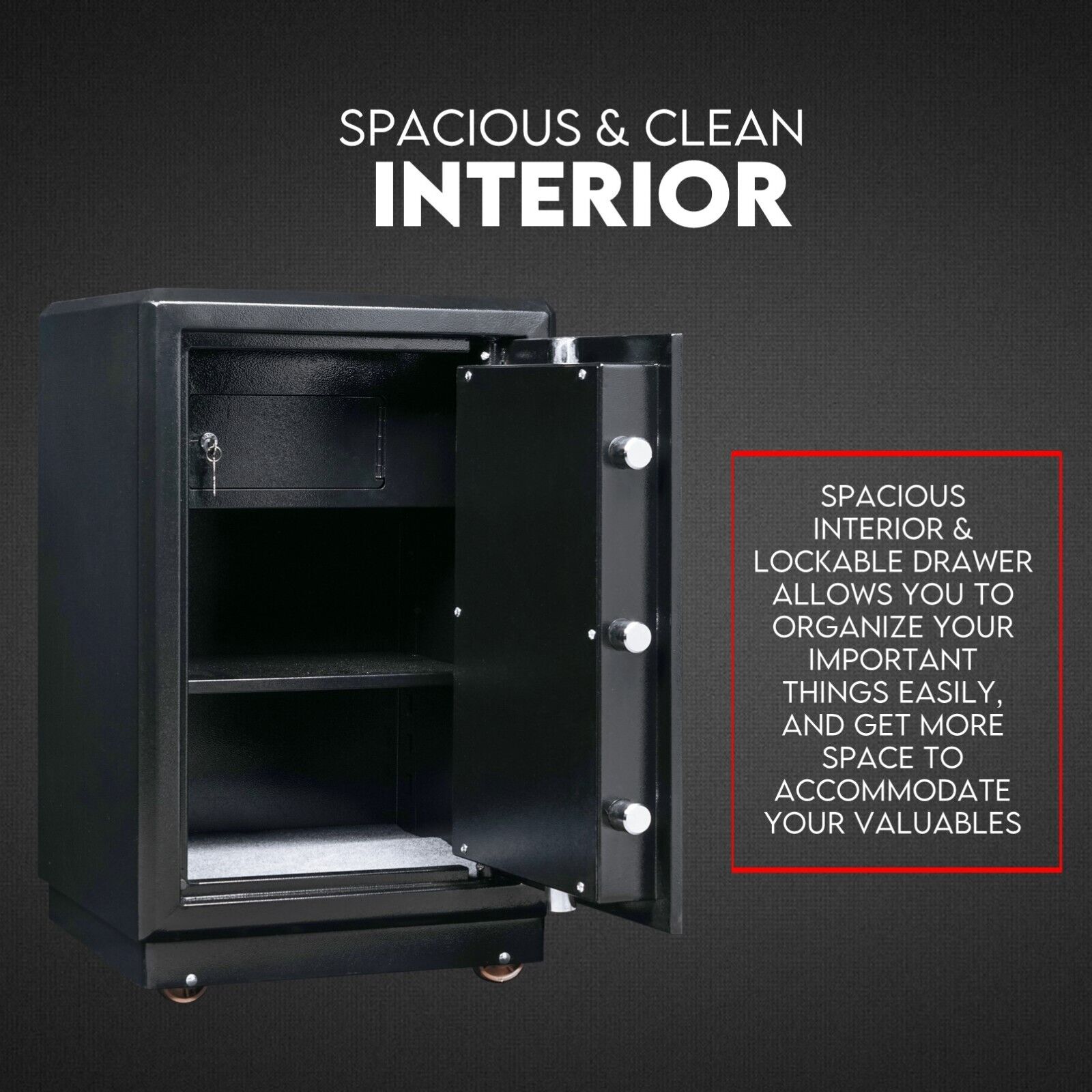 Digital Safe Safety Box Security Code Lock Box Fire Proof Heavy Duty 8 ...