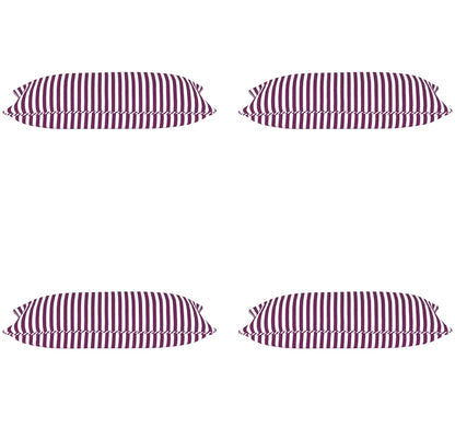 Pack of 4 Dandi Fuchsia Plum Purple & White Rectangle Cushion Covers