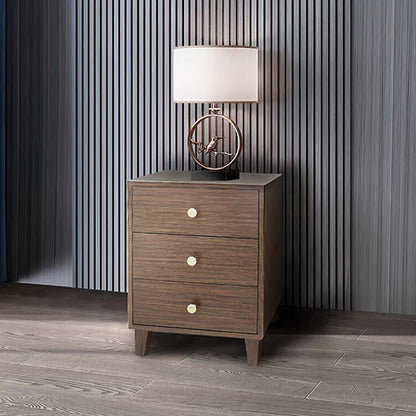 Bedside Table MDF 3 Drawers Side Table Night Stand Storage in Brown Colour