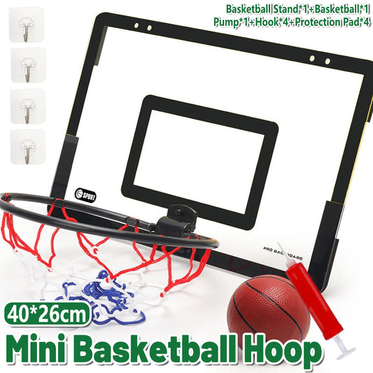 Wall Mounted Foldable Basketball Stand Indoor Outdoor Hoop Frame for Young Players