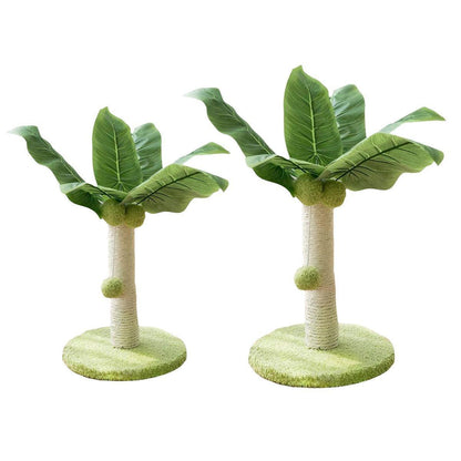 Cat Scratching Coconut Tree Kitten Post Sisal Covered Scratcher Pole Toy 32/38cm - S