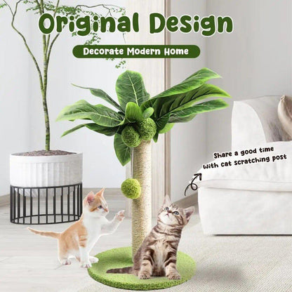 Cat Scratching Coconut Tree Kitten Post Sisal Covered Scratcher Pole Toy 32/38cm - S