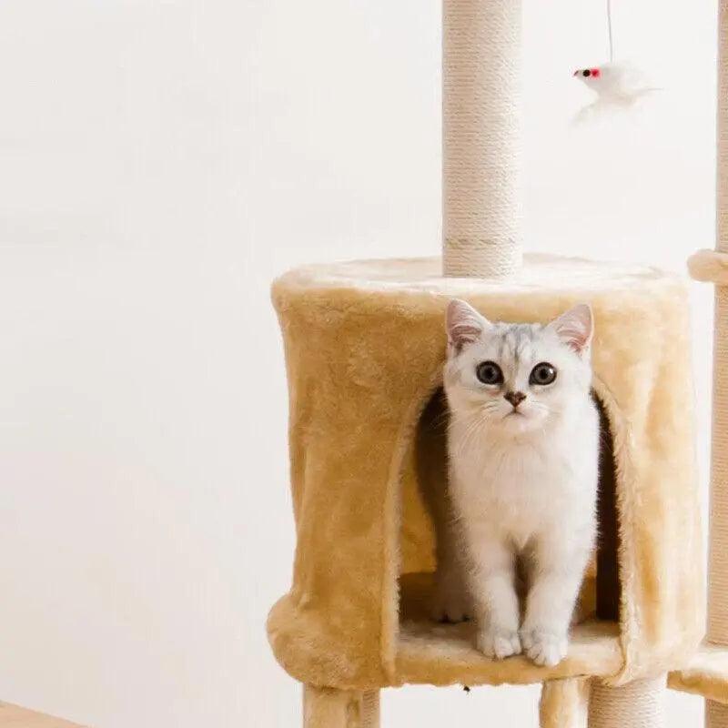 Cat Tree Scratching Post Gym House Condo Scratcher Furniture Tower - Grey