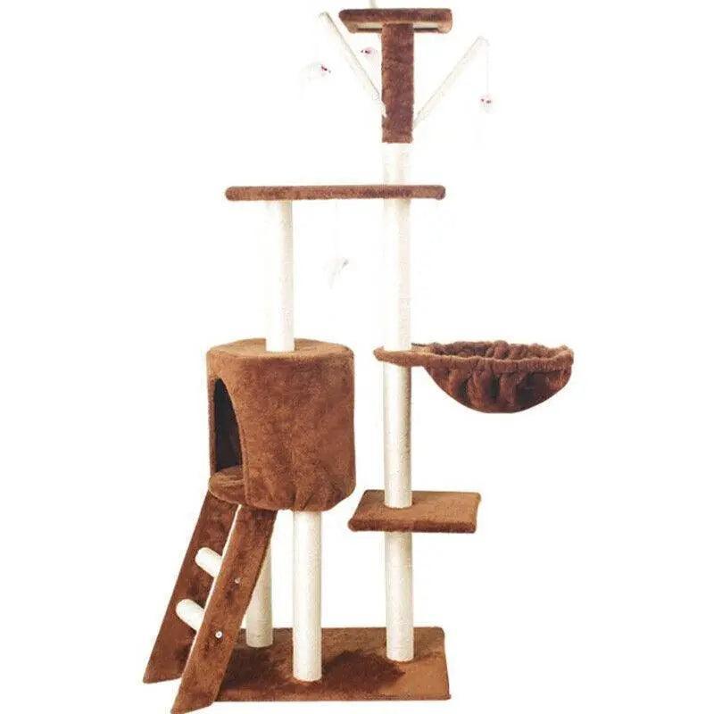 Cat Tree Scratching Post Gym House Condo Scratcher Furniture Tower - Grey