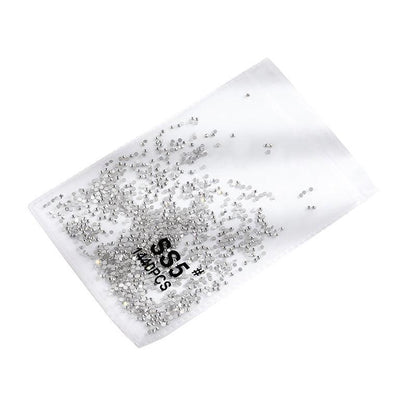 1440Pcs Glitter Rhinestones Crystal Flat Clear Bottom Glass Nail Art Nail Drill - Coloured Crystal-SS10
