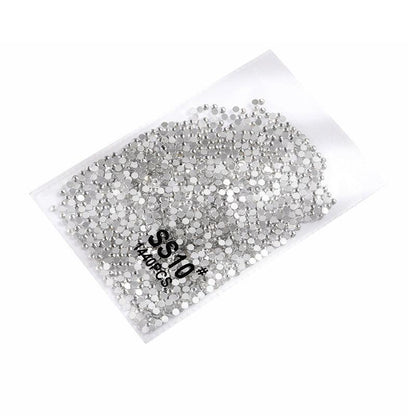 1440Pcs Glitter Rhinestones Crystal Flat Clear Bottom Glass Nail Art Nail Drill - Coloured Crystal-SS10