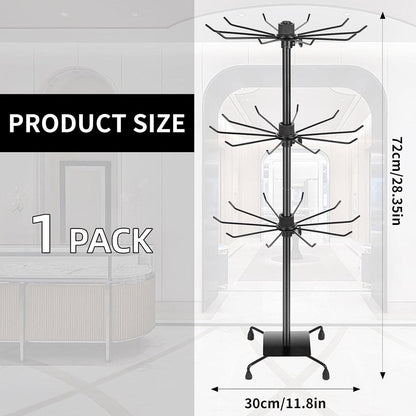 3-Tier Rotating Sock Rack Accessories Hanging Display Stand Organizer for Storage