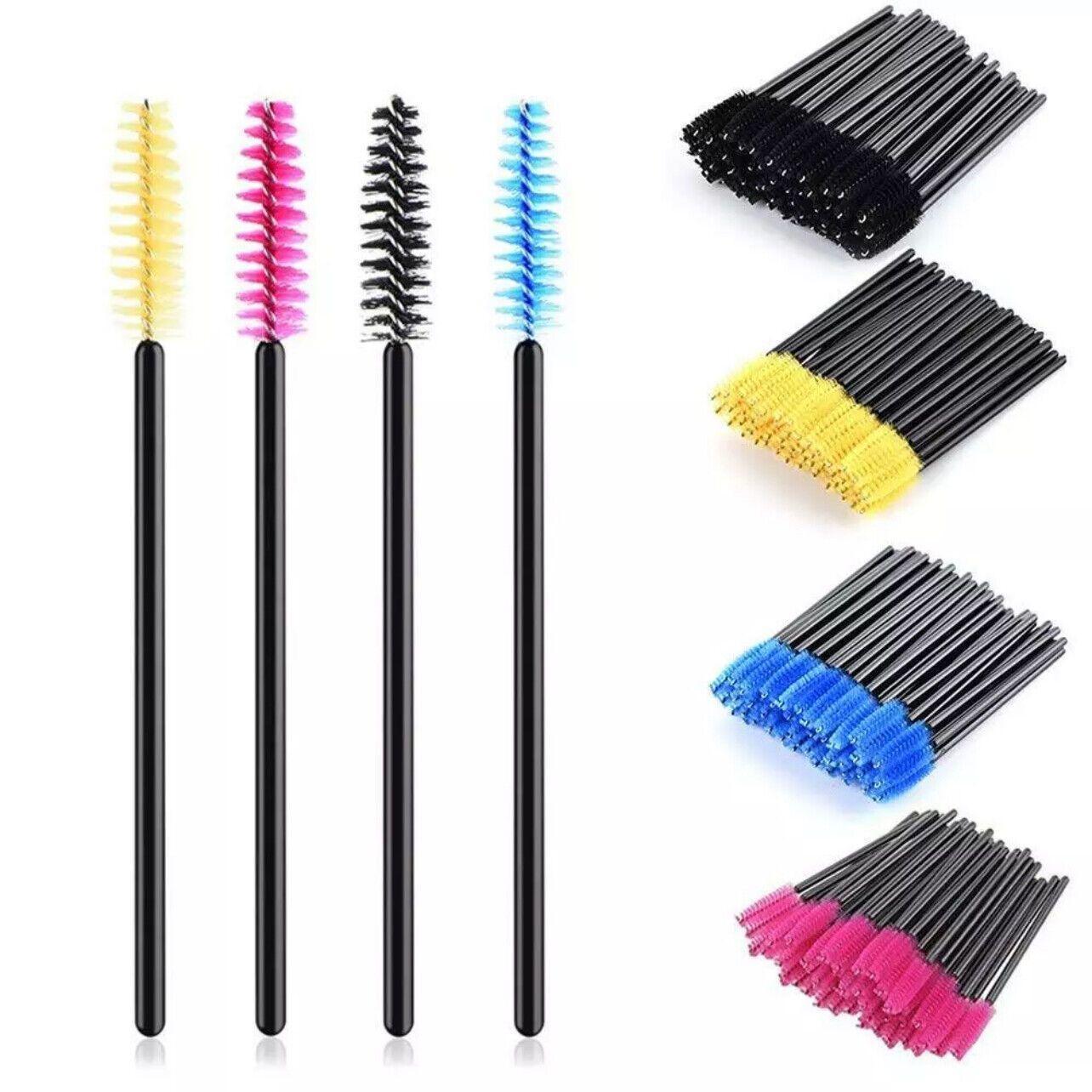 50X Disposable Mascara Wands Eyelash Brushes Applicator Lash Extension Brush - Pink+Clear