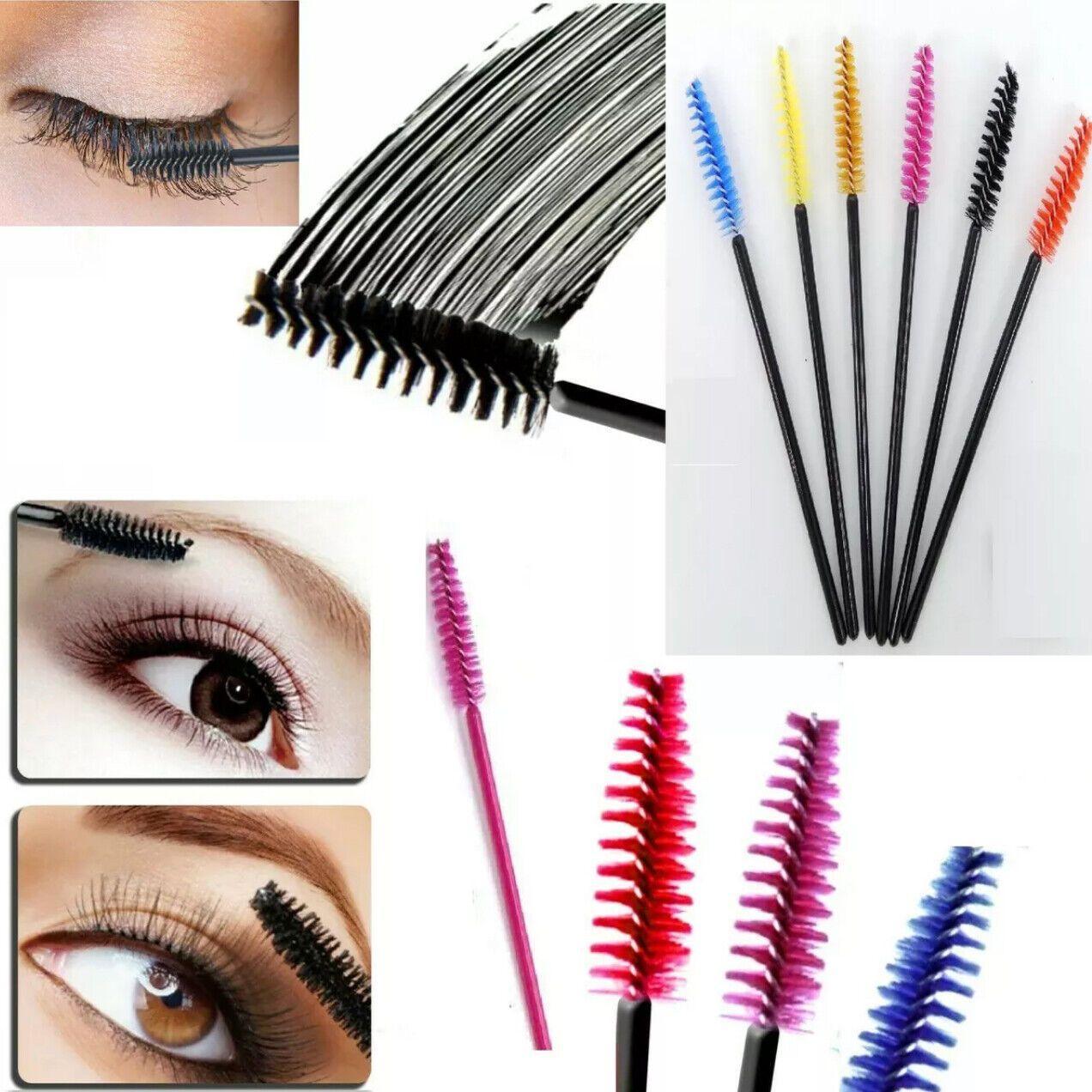 50X Disposable Mascara Wands Eyelash Brushes Applicator Lash Extension Brush - Pink+Clear