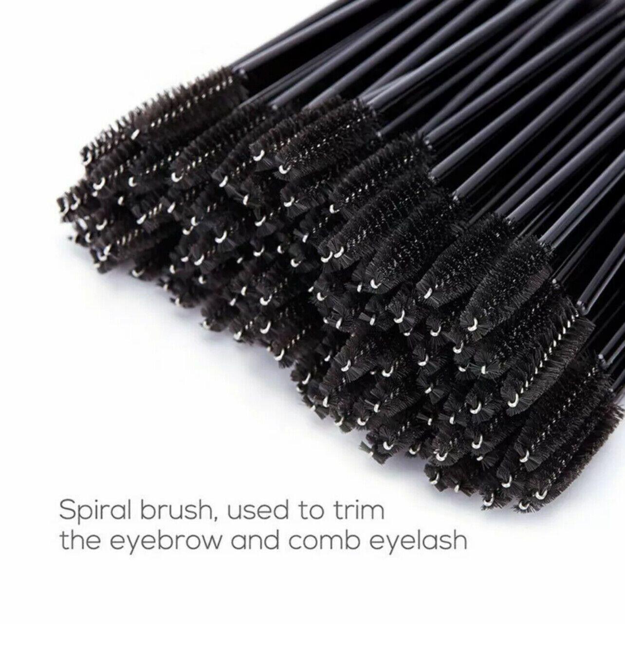 50X Disposable Mascara Wands Eyelash Brushes Applicator Lash Extension Brush - Pink+Clear