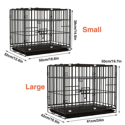 Metal Dog Crate Pet Cage with Divider for Puppies Cats Kennel Indoor Pet House - Small-Blue