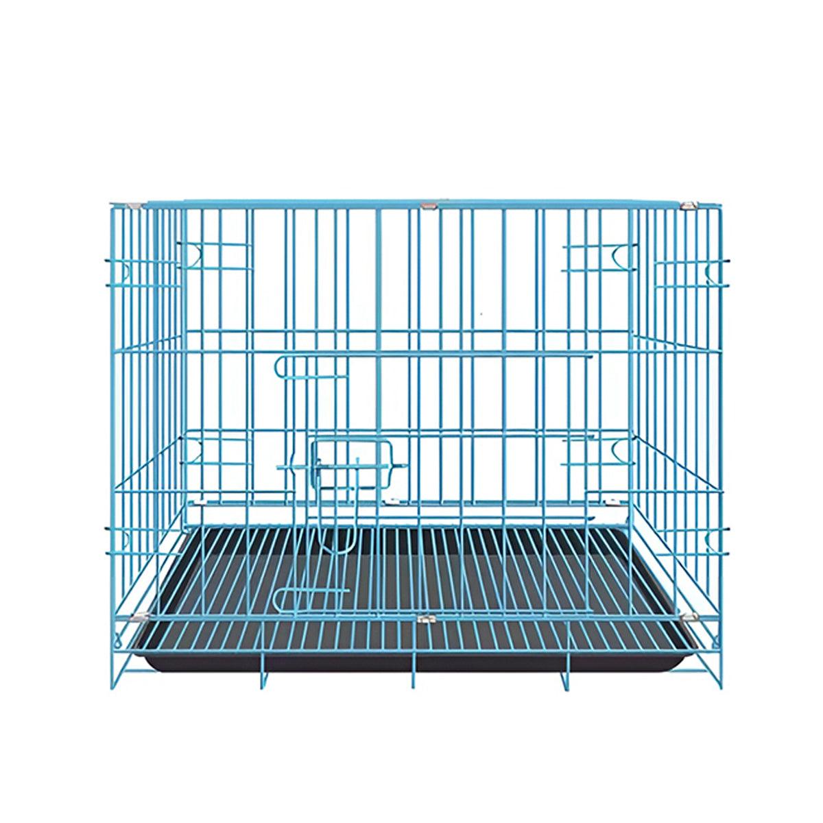Metal Dog Crate Pet Cage with Divider for Puppies Cats Kennel Indoor Pet House - Small-Pink