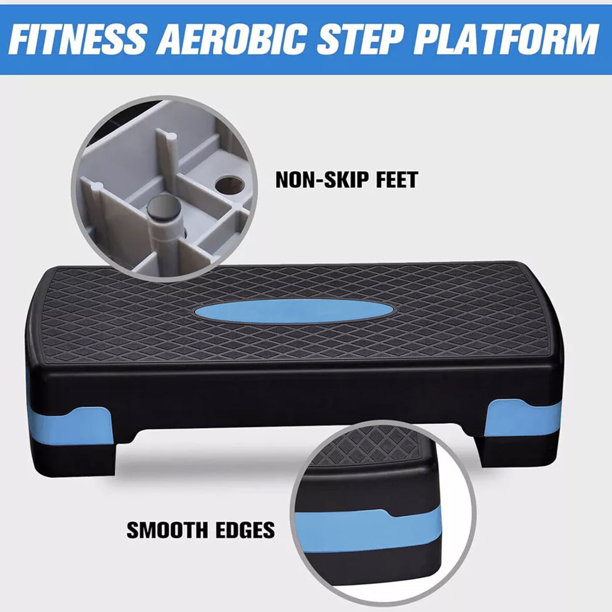 Adjustable Aerobic Step Platform Plastic Fitness Stepper for Workout Training - Green